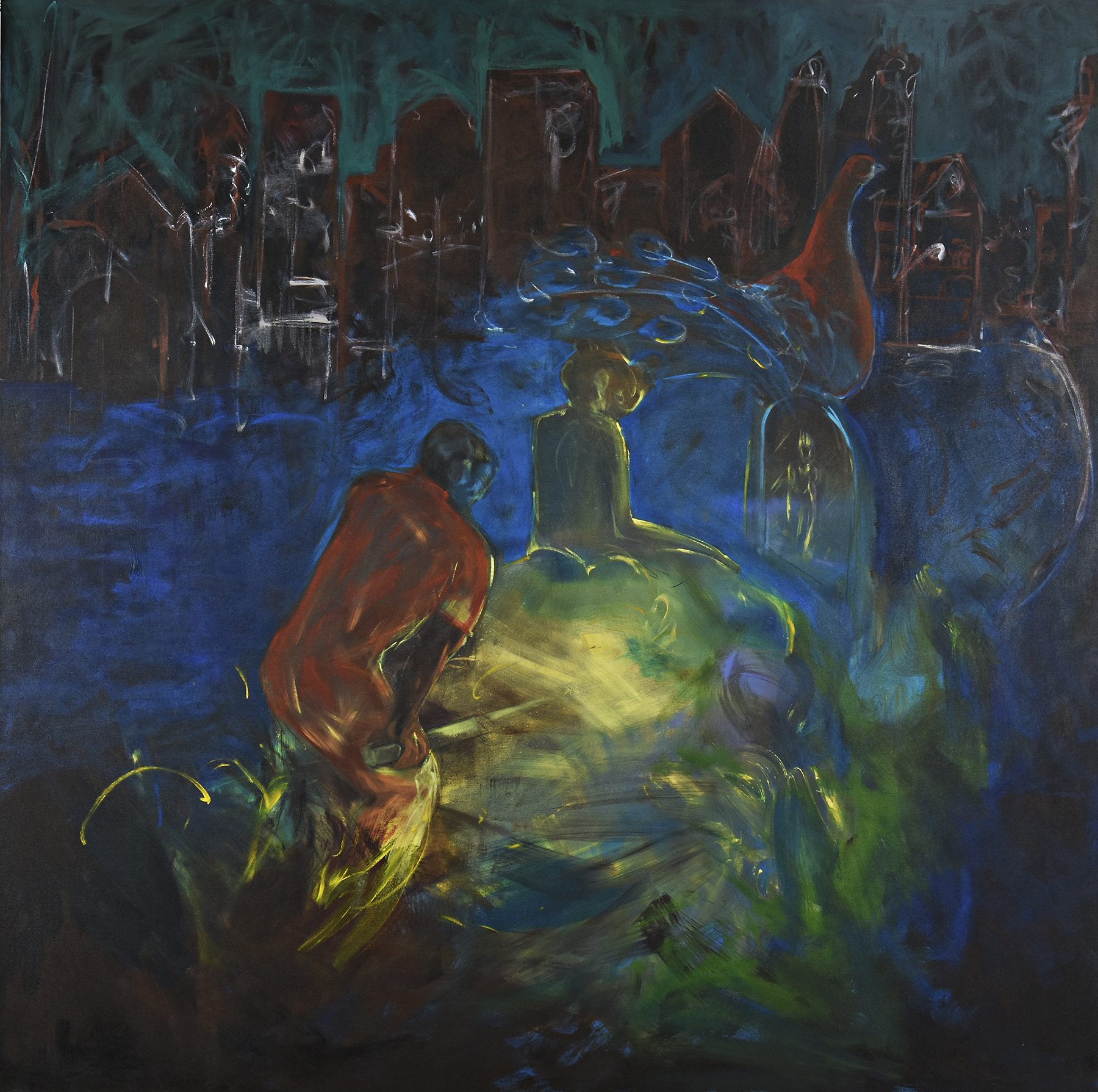 PROCESSION_Size- 6'x 6'_Acrylic on canvas_2018_ ( 1,00,000 )